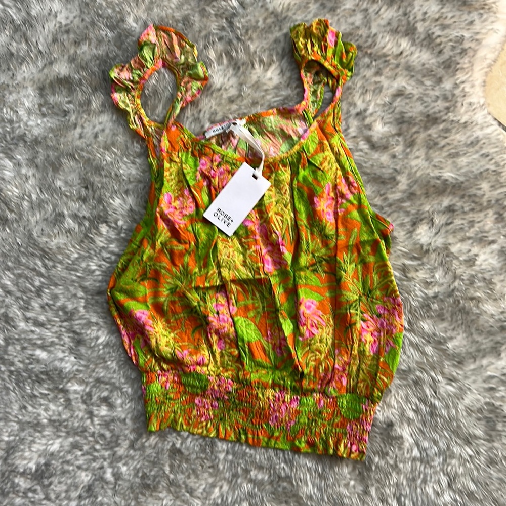 Rose + Olive XS Ruffled top